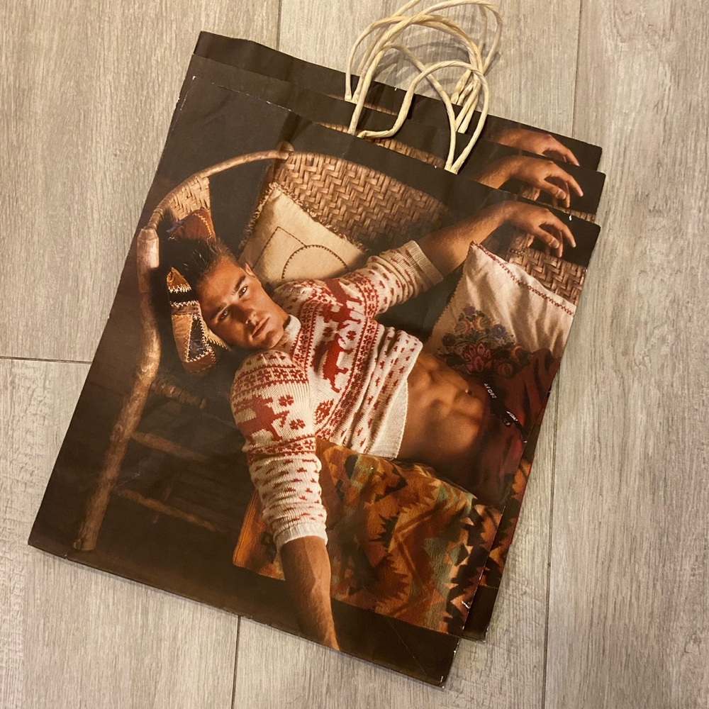 Vintage Abercrombie & Fitch Christmas Shopping Bags.